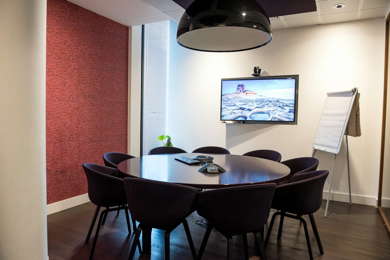 Meeting room set up for video conferencing